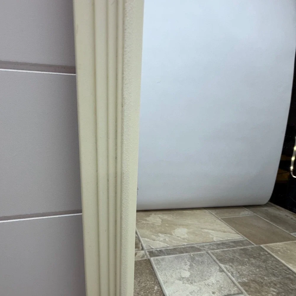 Vintage Stanley Works Arched Wall Mirror Off-White Cream TAT4102WT-1319 16x21